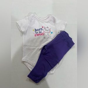 Disney baby girl Marie bodysuit size 6-9 months with blue leggings size 9M